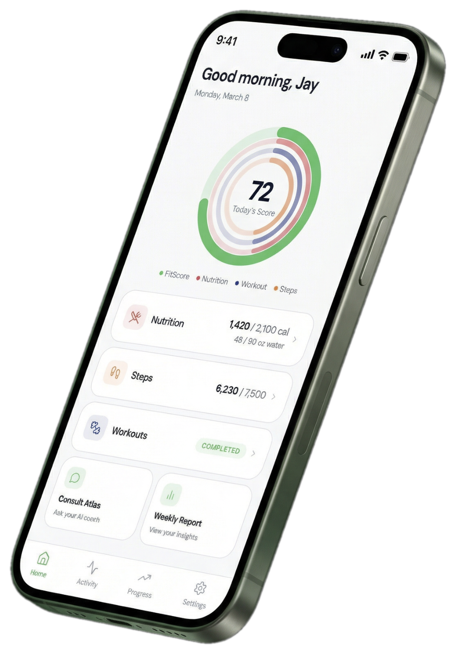 Atlas app dashboard on iPhone