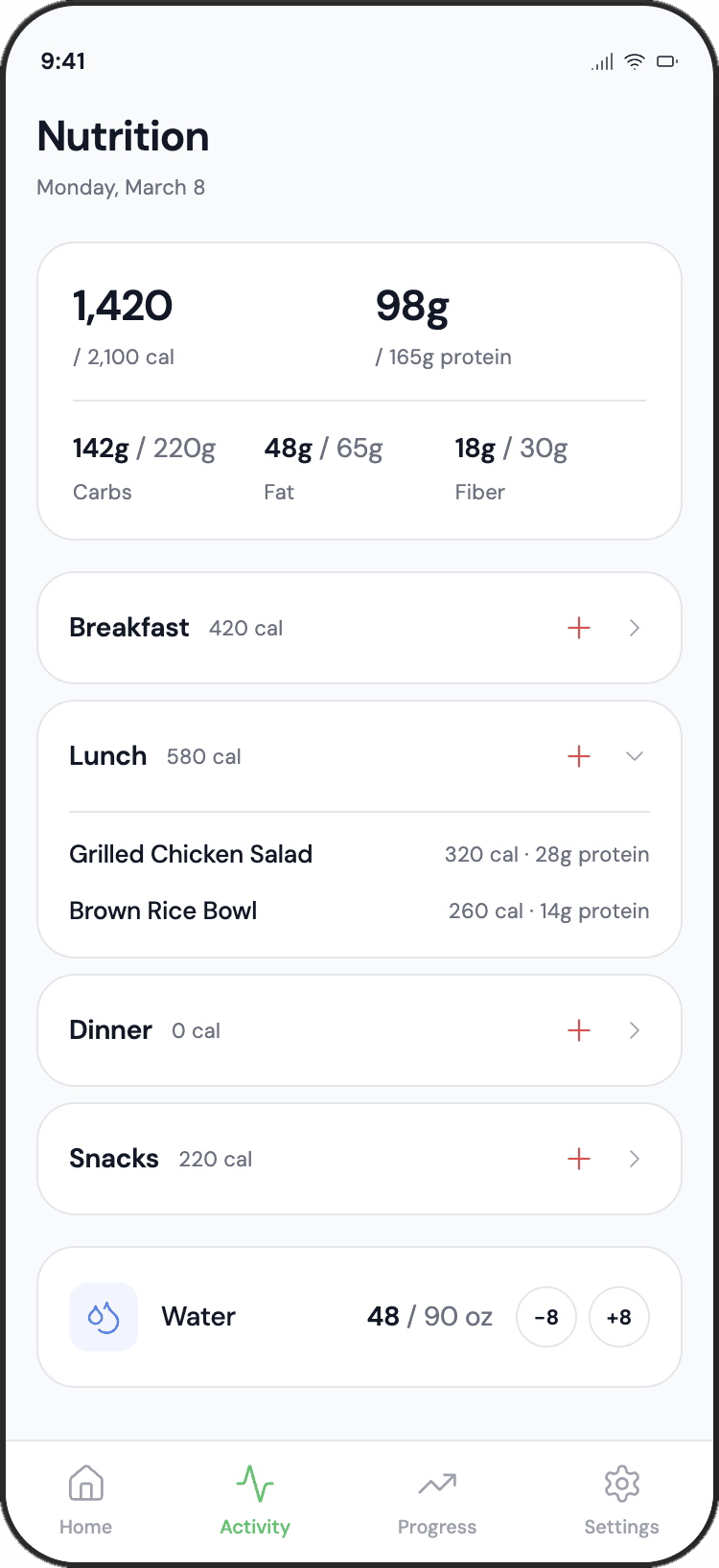 Atlas Nutrition Tracking